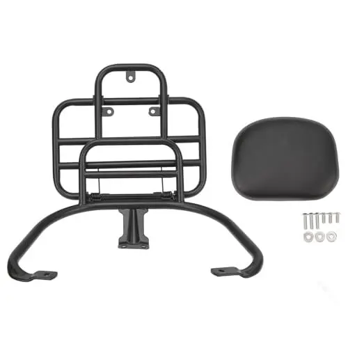 Produktbild: Akozon Gepäckträger Hinten Motorrad Sissy Bar Rückenlehne Gepäckträgerpolster Heckgepäckträger Motorrad-Gepäckhalter mit Rückenpolster für Sprint Primavera 150