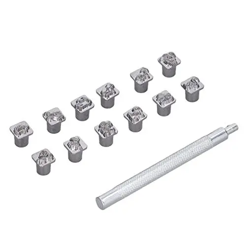 Produktbild: Akozon Lederstempel für die DIY-Produktion – Fein Verarbeitete Stempelwerkzeuge mit Modischem Design und Neuartigen Mustern für die Herstellung von Lederwaren (Sternzeichen-Siegel)