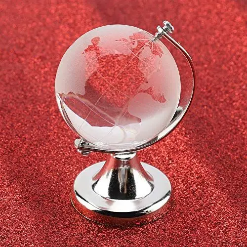 Produktbild: Akozon Miniatur-Globus, Glaskugel, Home Office, Kristall-Dekoration, (Silber), Rund, Erdkugel, Weltkarte, Kristall (Silber)
