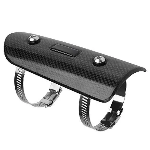 Produktbild: Akozon Motorrad-Auspuffschutz, Universeller Kohlefaser-Auspuff-Mittelrohr-Hitzeschildschutz, Motorrad-Auspuffabdeckungsschutz
