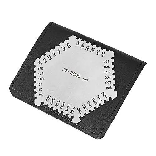 Produktbild: Akozon Nassfilmkamm Hochpräziser Hexagon Edelstahl Nassfilmkamm 25-3000 um Dicke Doppelseitige Metallblechlehre Dickenmessgerät Gage für Lack Vanish Dickenmessung