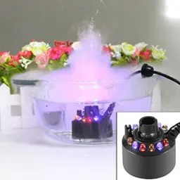 Produktbild: Akozon Nebelmaschine, für Springbrunnen Teich mit Power Nebler Adapter 110 240V US Stecker 1Pc 12LED Bunte Nebelmaschine
