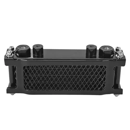 Produktbild: Akozon Premium-Aluminium-Motorrad-Ölkühler-Set, Motoröl-Kühlkühlersystem-Set, Verbessertes Motorkühler-Set für Monkey 125 50 Bis 150 Dirt Pit Bike, Kayo, Apollo, (Black)