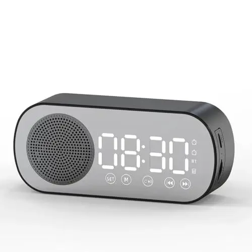 Produktbild: Akozon Radiowecker, Tragbarer Digitaler Wecker Dual 5.0 Wireless HiFi mit BT-Lautsprecher Zum Lesen, Kochen, Reiten