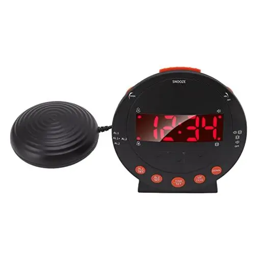 Produktbild: Akozon Wecker, Super Shaker, Extra Laute Uhr für Studenten, ältere Menschen, Vibrationsalarm, 110 Dezibel, Rotes Blinklicht