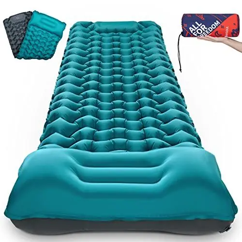 Produktbild: AKSOUL Isomatte Camping Luftmatratze Selbstaufblasend: Ultraleicht Outdoor Groß Aufblasbare Matratze Dick Selbstaufblasbare Schlafmatte Mit Kissen Faltbar Thermo Iso Matte Für Zelt Trekking Strand