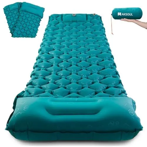 Produktbild: AKSOUL Isomatte Selbstaufblasend Luftmatratze für Camping: Ultraleicht Kompakte Aufblasbare Matratze - Tragbar Selbstaufblasbare Kleines Schlafmatte für Zelten Trekking Wandermatte Reise Outdoor
