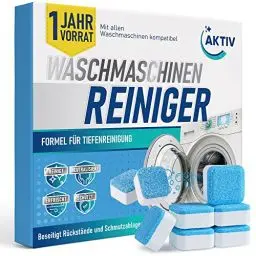 Produktbild: Aktiv 24x Waschmaschinenreiniger Tabs extra stark gegen Geruch & Kalk - Waschmaschinen Reiniger mit Formel für Tiefenreinigung - Waschmaschine Hygiene Reinigung 1 Jahres Vorrat