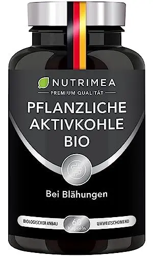 Produktbild: Aktivkohle BIO - DETOX PURECOAL® patentierte Formel - aus französischem Kastanienholz - gegen Blähungen, Völlegefühl - 60 vegane Kapseln - Nutrimea