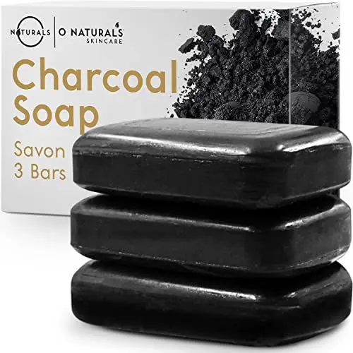 Produktbild: Aktivkohle Schwarze Seife Festes Duschgel Naturkosmetic Dusch Seife Vegan Black Bar Soap Peppermint Oil Haut Reiniger Körper Gesicht und Hand Shea Butter Männer Frauen 342g