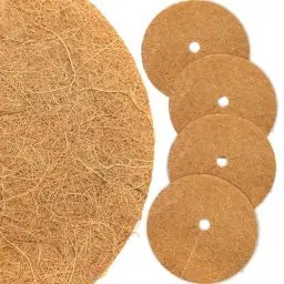 Produktbild: Akuoly Kokosmatten Winterschutz für Pflanzen Kokos-Mulchscheibe 30cm Durchmesser für Topfpflanzen Pflanzenschutz Kälteschutz, 4 Stück