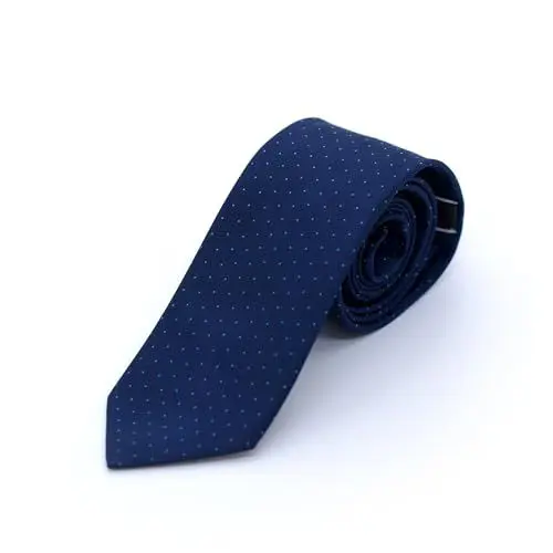 Produktbild: akzente Herren Krawatte Seidenkrawatte 100% Seide 6cm gepunktet Anzug Hochzeit Business Abendhimmelblau