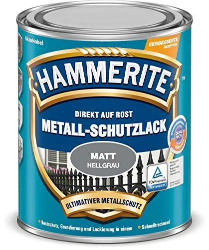 Produktbild: Hammerite Metallschutzlack Matt, Grau,750ml