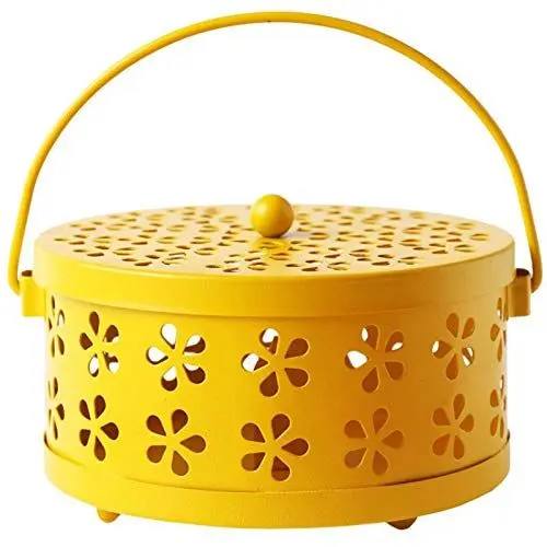 Produktbild: Alacritua Moskito-Spulenhalter Klassischer, Beweglicher Moskito-Spulenhalter, Tragbarer Moskito-Spule Halter,Metall-Räucherstäbchenhalter Hohlblumenmoskito Spulenhalter