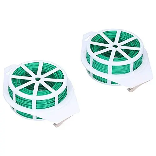 Produktbild: Aladeno 2 Stück Drehbinder, 8 Fuß (100 m), Gartenpflanzenbinder mit Cutter, Wiederverwendbare Pflanzenbinder, grüne Drehbinder für Pflanzen, Gartenarbeit, Tomaten, Gartenbedarf