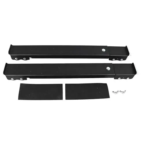 Produktbild: Aladeno 2-teilige Geräterolle, schwarz, ausziehbare Waschmaschinen-Rollenhalterung, 16 Räder mit Bremse, 661 lbs Lager, Kühlschrank-bewegliche Basis für Heimküchenmöbel, die sich