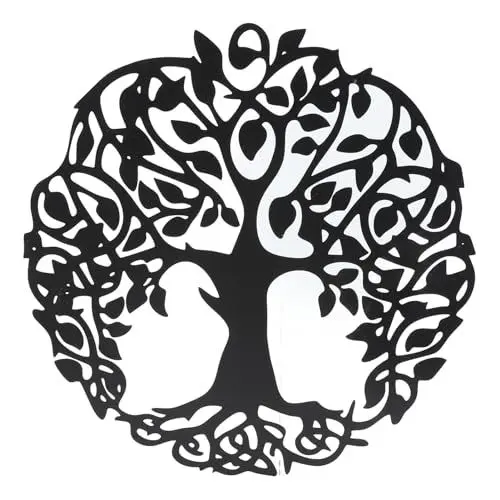 Produktbild: Aladeno Baum des Lebens Wandkunst Stammbaum Wandschild 11,8 Zoll Metall Wandbehang Dekor Metall Wanddekoration Metall Kunst Wanddekoration Moderne Wandskulptur Kunst rund für