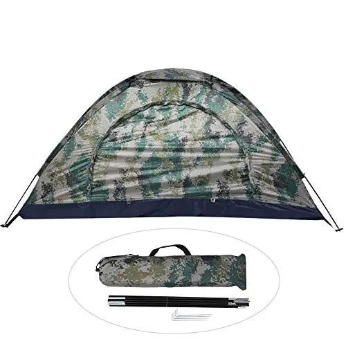 Produktbild: Campingzelt, Rucksackzelt für 1 Person, wasserdichtes, winddichtes Zelt mit Regenschutz, einfach aufzubauendes Campingzelt für Outdoor-Wanderungen, leichtes, tragbares