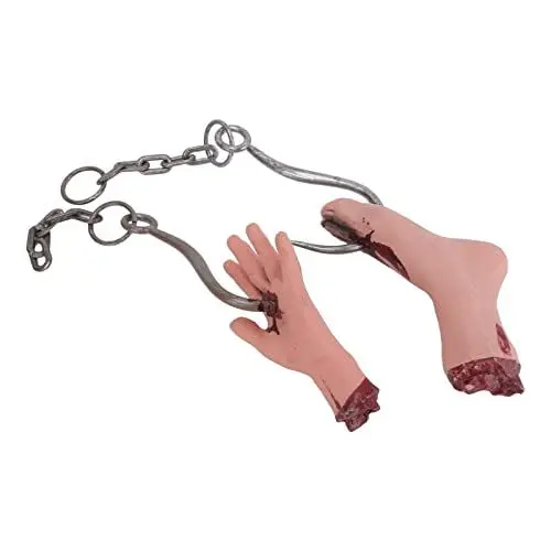 Produktbild: Aladeno Halloween Gebrochene Hand Fuß Dekoration Gruselige blutige Halloween Party Hand Fuß Requisiten Halloween Fake Arm Party Dekorationen Zubehör für Halloween Spukhaus