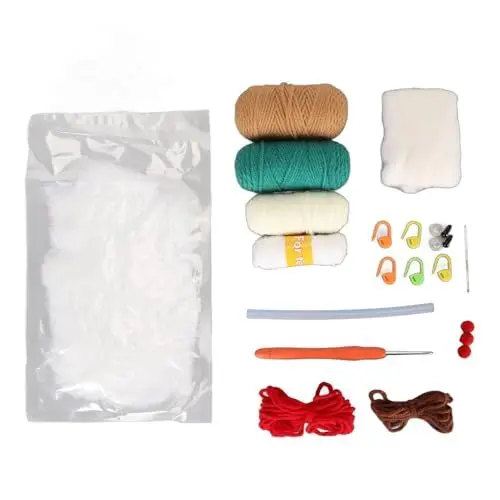 Produktbild: Aladeno Weihnachts-Häkelset für Anfänger, Weihnachtszwerg-Häkelset, Weihnachtszwerg-Häkelset, Strickset mit Aufbewahrungstasche für Erwachsene, Anfänger, DIY-Bastelbedarf