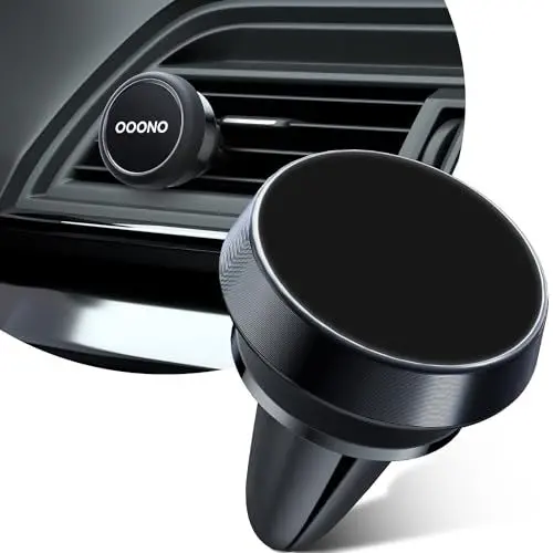 Produktbild: ALAFLY Magnetische Lüftungsgitter Halterung für OOONO CO-Driver NO1 / NO2, Universal Magnet Handyhalterung für iPhone 15 14 13 12 Series Handys, für Verkehrsalarm Auto Mount