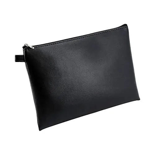 Produktbild: Alassio 42231 - Bank-Utensilientasche, Banktasche aus Lederimitat mit Reißverschluss, Transporttasche für Münzen, Geldscheine und Wertsachen, Money Pouch, Multifunktionstasche ca. 23 x 16 cm, schwarz