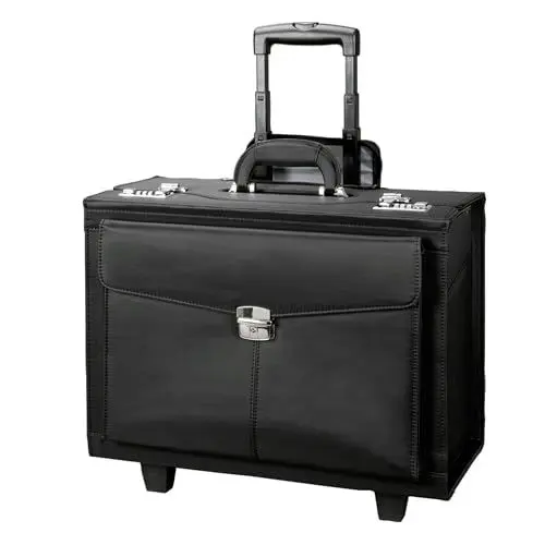 Produktbild: Alassio 45034 Trolley Pilotenkoffer Rocca II, Businesskoffer aus Mikrofaser, Handgepäck Aktentrolley mit 2 Rollen, Koffer ca. 46 cm, Dokumentenkoffer 47 Liter, Aktenkoffer Schwarz
