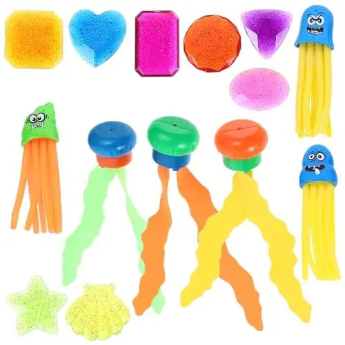 Produktbild: Alasum 14-Teiliges Set Tauchspielzeug für Kinder Pools für Kleinkinder Sommer Tauchspielzeug Pool Toys for schwimmspielzeug Kinder Pool-Spielzeug Kinder Schwimmen Spielzeug Plastik