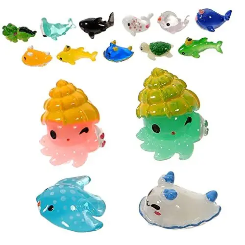 Produktbild: Alasum 15St Mini-Tiermodell Walspielzeug Mini-Meerestiermodelle Mini-Meerestiere Kinderspielzeug Aquarium Dekoration aquariumdeko Ozeandekorationen Dekoration im maritimen Stil Harz