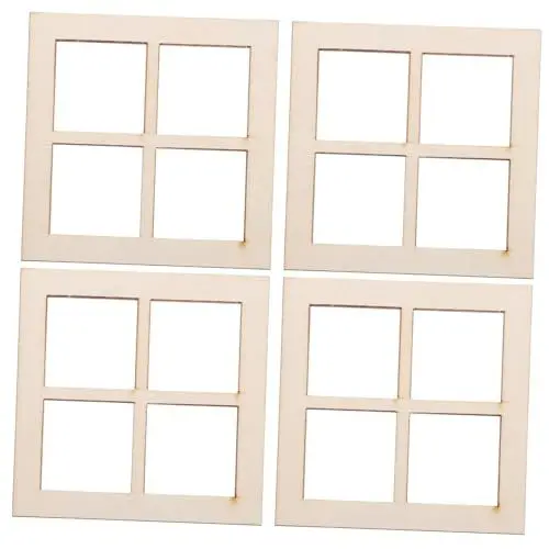 Produktbild: Alasum 16St Puppenhaus-Modell Bausatz Bausätze Miniatur Spielzeug für Mädchen Fenster Tür bastelzeug holzspielzeug puppenhauszubehör Mini-Dekoration Mini- -Requisite Mini-Möbel hölzern