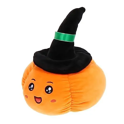 Produktbild: Alasum 1stück Halloween Kürbis Kissen Spielzeug Puppe Für Junge Mädchen Orangefarbener Gesichtskürbis Als Dekoration Oder Kissen Für Halloween-Feste Und