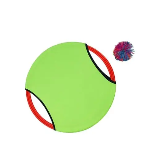 Produktbild: Alasum 1 Satz Trampolin Ballspiel Spielzeug für Kinder Kleinkind-Spielset im Freien Spielset für Kinder Ball-Paddel-Spiel fangen Trampolin-Flugschale Paddelball Trampolin Green