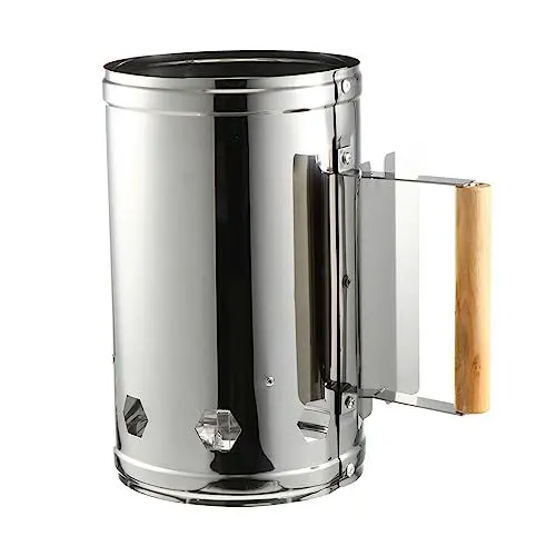 Produktbild: POPETPOP 1Stk Carbon-Eimer aus Edelstahl Kaminanzünder Outdoor-Zubehör Stainless Steel inoxlm Bratpfanne Anlasser BBQ-Tool Kohleofen Grill BBQ-Artefakt Holzkohle Brenner Holz