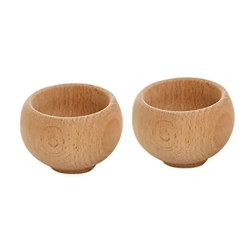 Produktbild: Alasum 2St Kindergeschirr Spielzeug interaktives Spielzeug kinderspielzeug Kleinkinder Spielzeug Toys Kleine Schüssel Geschirrspielzeug Tischspielzeug aus Holz Simulationsgeschirr Hölzern