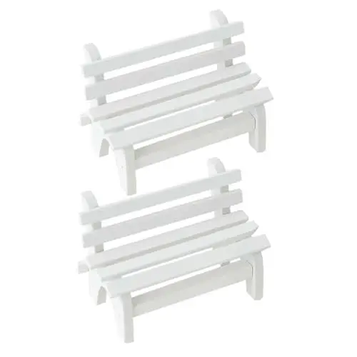 Produktbild: Alasum 2St Kleiner weißer Stuhl Miniaturtisch Miniatur-Tischbank Dekorationen für zu Hause Stuhl für Esstisch Portable Chair kinderstuhl stühle Kunstverzierung Bürodekoration hölzern