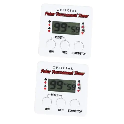 Produktbild: Alasum 2st Poker-Timer Mahjong-Timer Track-Timer Poker-Dealer-Button Mit Timer Eieruhr Für Die Küche Brettspiele-würfel-Timer Küchentimer Handbuch Countdown-stoppuhr Weiß Kunststoffe