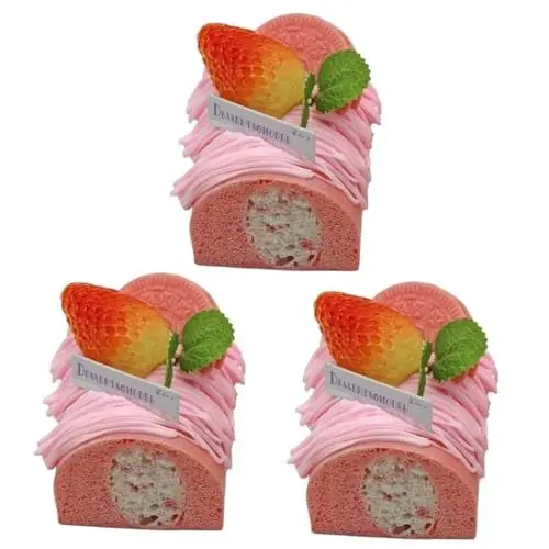 Produktbild: Alasum 3St Simulation Kuchenmodell Spielzeugkuchen gefälschter Dessertkuchen Kuchen-Modell schaufensterpuppe hochzeits Dekoration zuverlässiges Kuchenmodell Simulationskuchenmodell Rosa