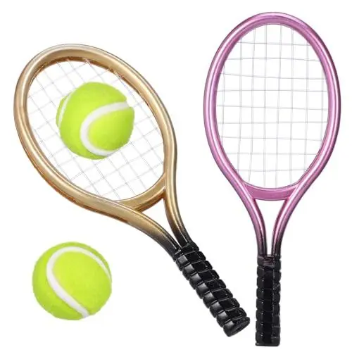 Produktbild: Alasum 4 Sätze Tennisschläger Tennis Mini- Miniatur Sportmöbel Puppenhaus-Tennis Figur Tennis zubehör Tennis Accessories tenniszubehör mini DIY Mini-Tennisschläger Plastik