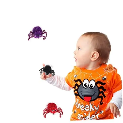 Produktbild: Alasum 4 Stück Halloween-Plüschtier gruselige Halloween Dekoration Halloween Dekoration gruselig Halloween-Plüsch-Spinnen Chucky Plüsch Chimmy Plüsch Spielzeug Horror-Halloween-Requisite