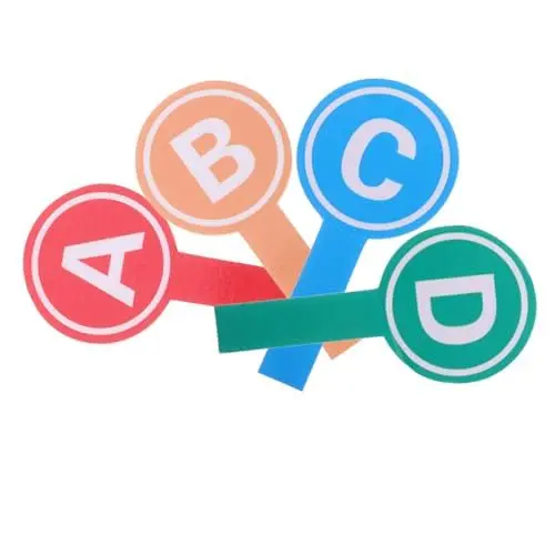 Produktbild: Alasum 4 Stück Löschbare Antwortpaddel Für Auktionen Klassenzimmerspiele Mehrzweck-abstimmungstafeln Buchstaben-abstimmungspaddel