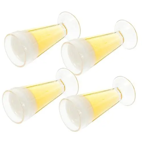 Produktbild: Alasum 4 Stück Mini-Hausgläser Miniatur Weingläser Puppenhausbrille Mini-Schnapsgläser Dekoration für Miniaturhäuser Cocktailgläser Spielzeug Miniatur-Bierbecher Mini-Weinbecher PVC