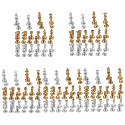 Produktbild: Alasum 5 Sätze Stück Schachbrett Schach Ersatzschachfiguren Schachbrett Ersatz Schachfiguren aus Kunststoff Schachzubehör hochzeitsspiel Schachset Schach für Brettspiel Schach aus Plastik