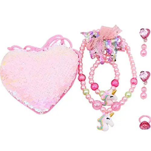 Produktbild: Alasum Kinderspielzeug Kinderanzug 1 Set Kinder Schmuckset Cartoon Mädchen Schmuckset Kinder Perlenkette Armband Set Anzug Für Kinder Perlenarmbänder