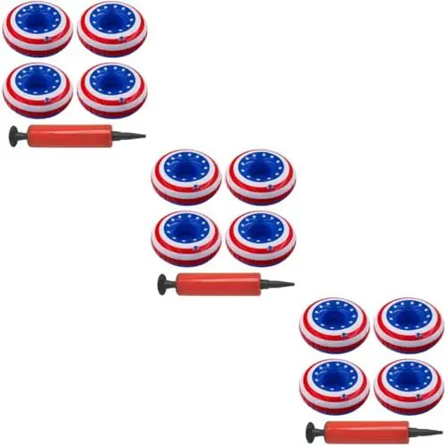 Produktbild: Alasum 3 Sets Hawaiian Luaus Schwimmender Getränkehalter Aufblasbarer Getränkehalter Sternmuster PVC Für Strand-Pool-Events 5 Stück * 3