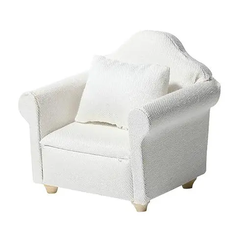 Produktbild: Alasum Simulationssofa Kinder Dekor Sofacouch Im Maßstab 1:12 Mini-zubehör Miniatur-Sofa-Ornament Dekoratives Mini-Sofa Einzelsofa Sofa Schlafsofa Gepolstertes Sofa Kindercouch Stoff Weiß