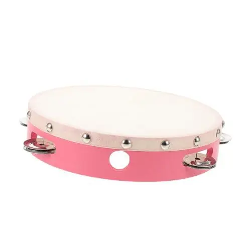 Produktbild: Alasum Tambourin Kind Tamburin Instrument Kinder-tamburin Tamburin-profi Tamburin Für Mädchen Handtamburin Percussion Party-musical-tamburin Percussion-tamburin-kind Rosa Hölzern