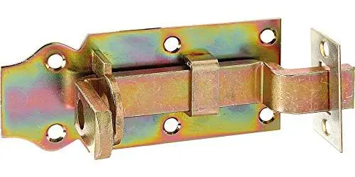 Produktbild: Alberts 117030 Schlossriegel | gekröpft, mit flachem Griff und befestigtem Schließblech | galvanisch verzinkt, dickschichtpassiviert | Platte 120 x 44 mm