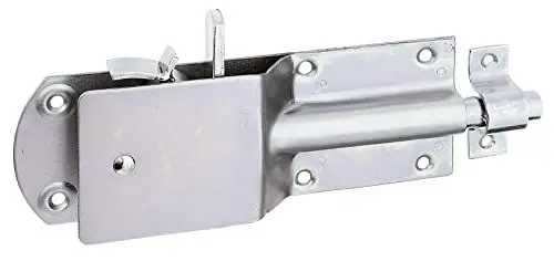 Produktbild: Alberts 124182 Sicherheits-Stallriegel | mit breitem flachen Griff | galvanisch verzinkt, dickschichtpassiviert | Platte 200 x 70 mm | Bolzen-Ø 15 mm | Schlaufenbreite 20 mm