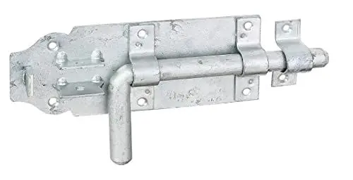 Produktbild: Alberts 124366 Bolzenriegel | mit rundem Griff und befestigter Schlaufe | feuerverzinkt | Platte 180 x 70 mm | Bolzen-Ø 16 mm | Gesamtlänge 230 mm