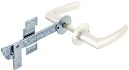 Produktbild: Alberts 213053 Flechtzaun-Einzeltorverschluss | Drücker und Rosette besteht aus Aluminium | galvanisch blau verzinkt | Gesamtlänge 170 mm
